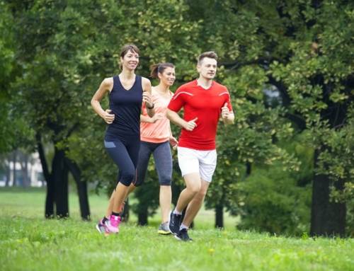 Jogger*innen auf Grünfläche